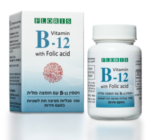 תמונת מוצר ויטמין B12 בתוספת חומצה פולית